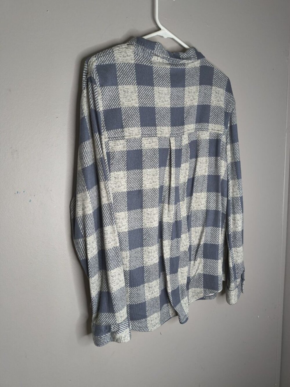 Angels Forever Young Women's Size XL Blue And Gray Plaid SOFT Long Sleeve Button - Picture 9 of 13